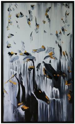 Peinture sur toile cadre noir90x150cm