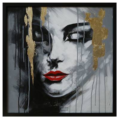 Peinture sur toile cadre noir60x60cm