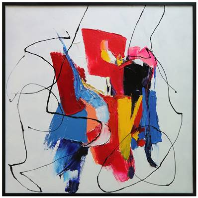 Peinture sur toile cadre noir120x120cm