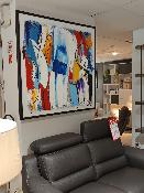 Peinture sur toile cadre noir120x120cm