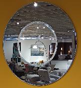 MIROIR ROND DIAM 110CM GRIS FUME ET ARGENT