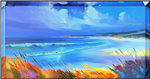 VIBRANT SUMMER SHORE LANDSCAPE (121x65cm)